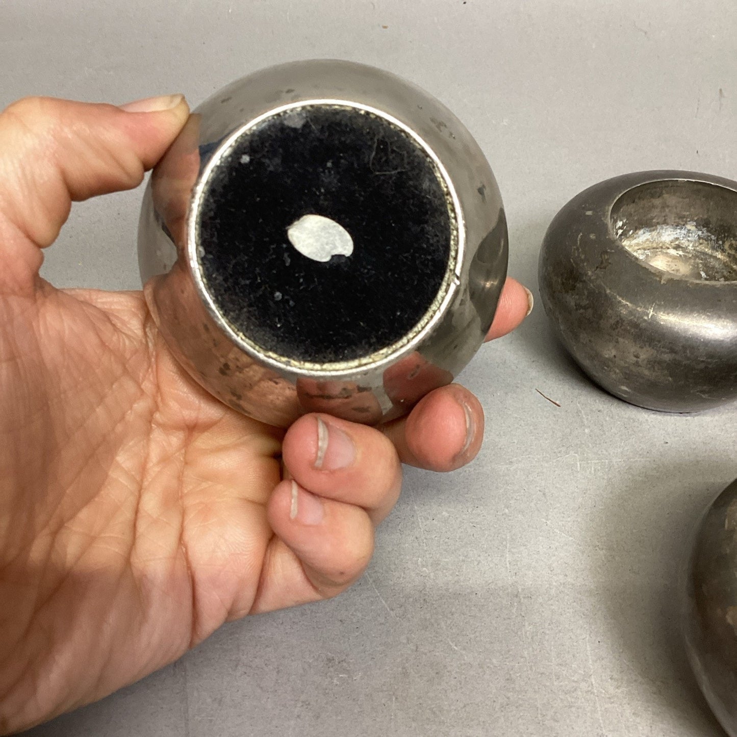 Set Of 4 Silver Plated Candle Holders - 1.75”Hx2.75”D