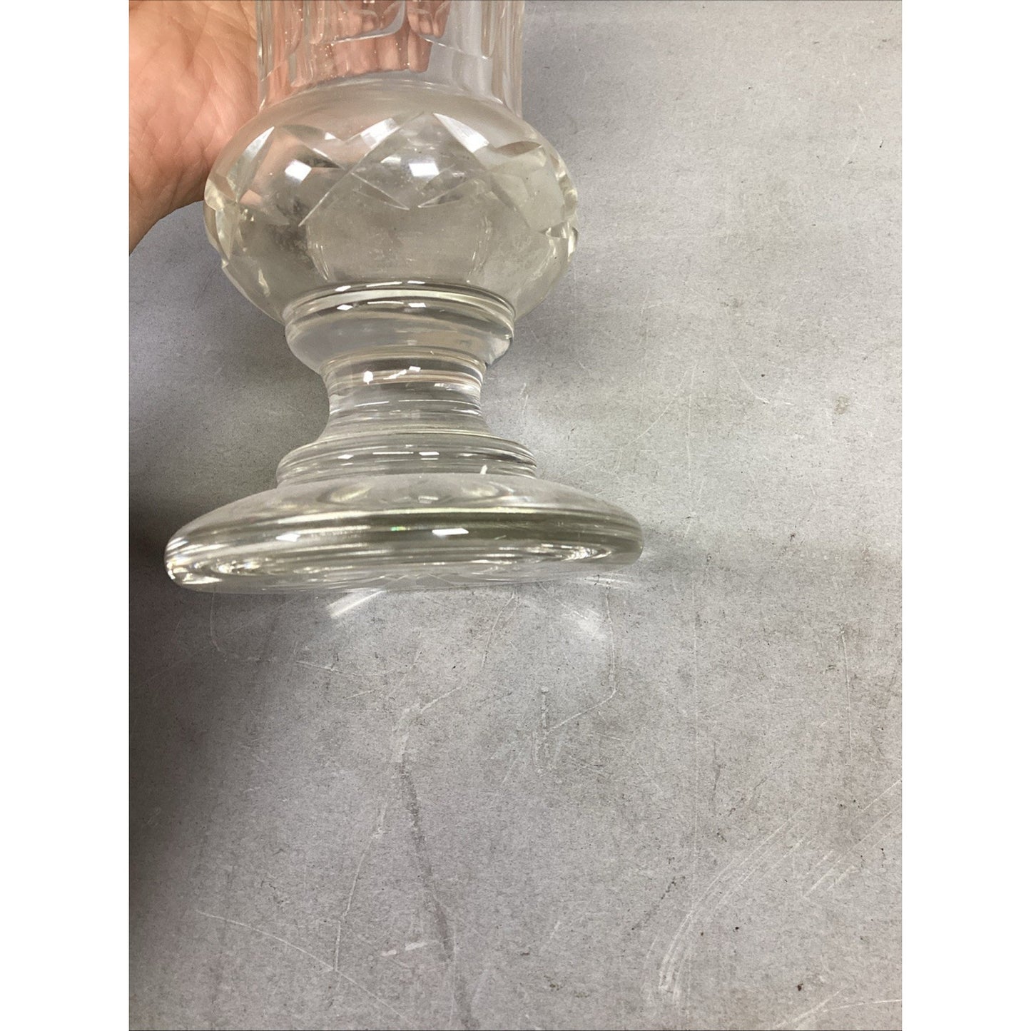 Vintage Unique Fluted Glass Vase - 8.25”H