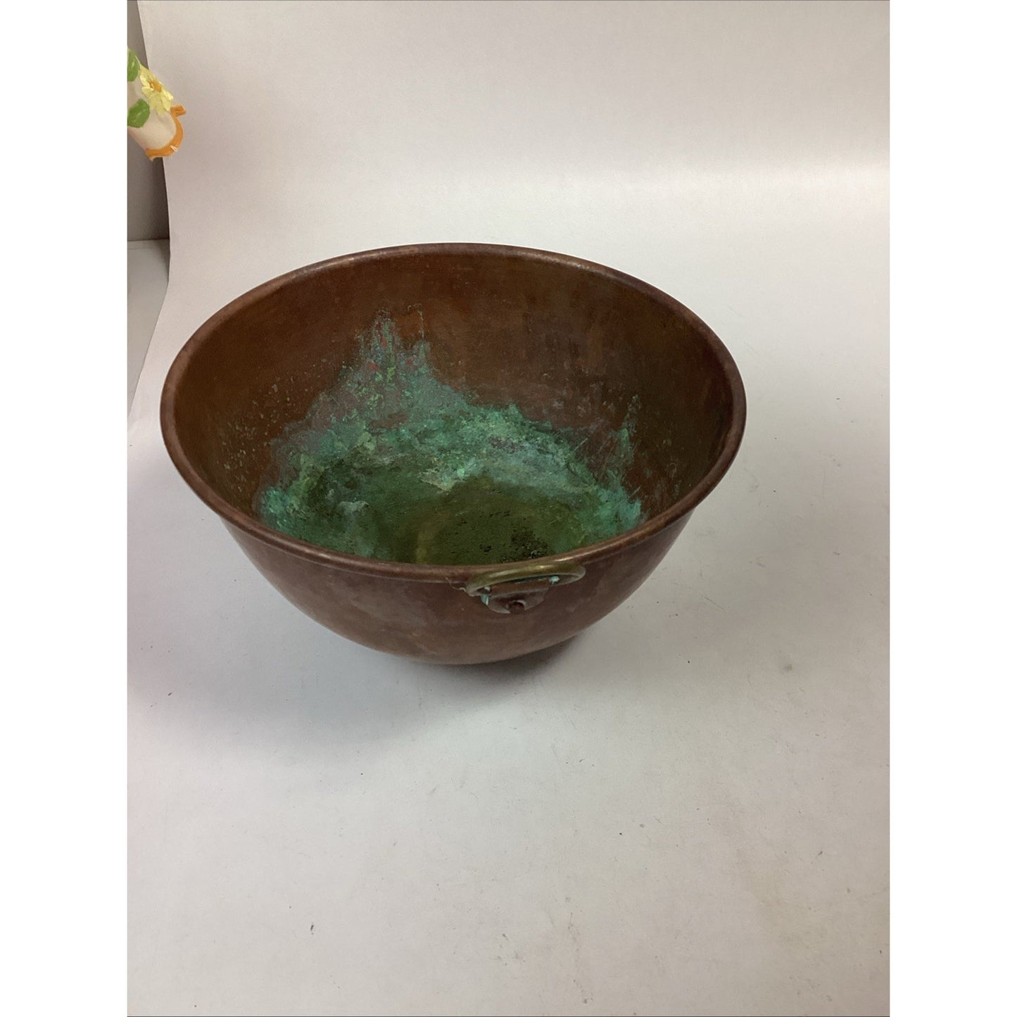 Vintage Copper Mixing Bowl w/ Brass Ring (Rolled Edge) 10.5”x5.5”