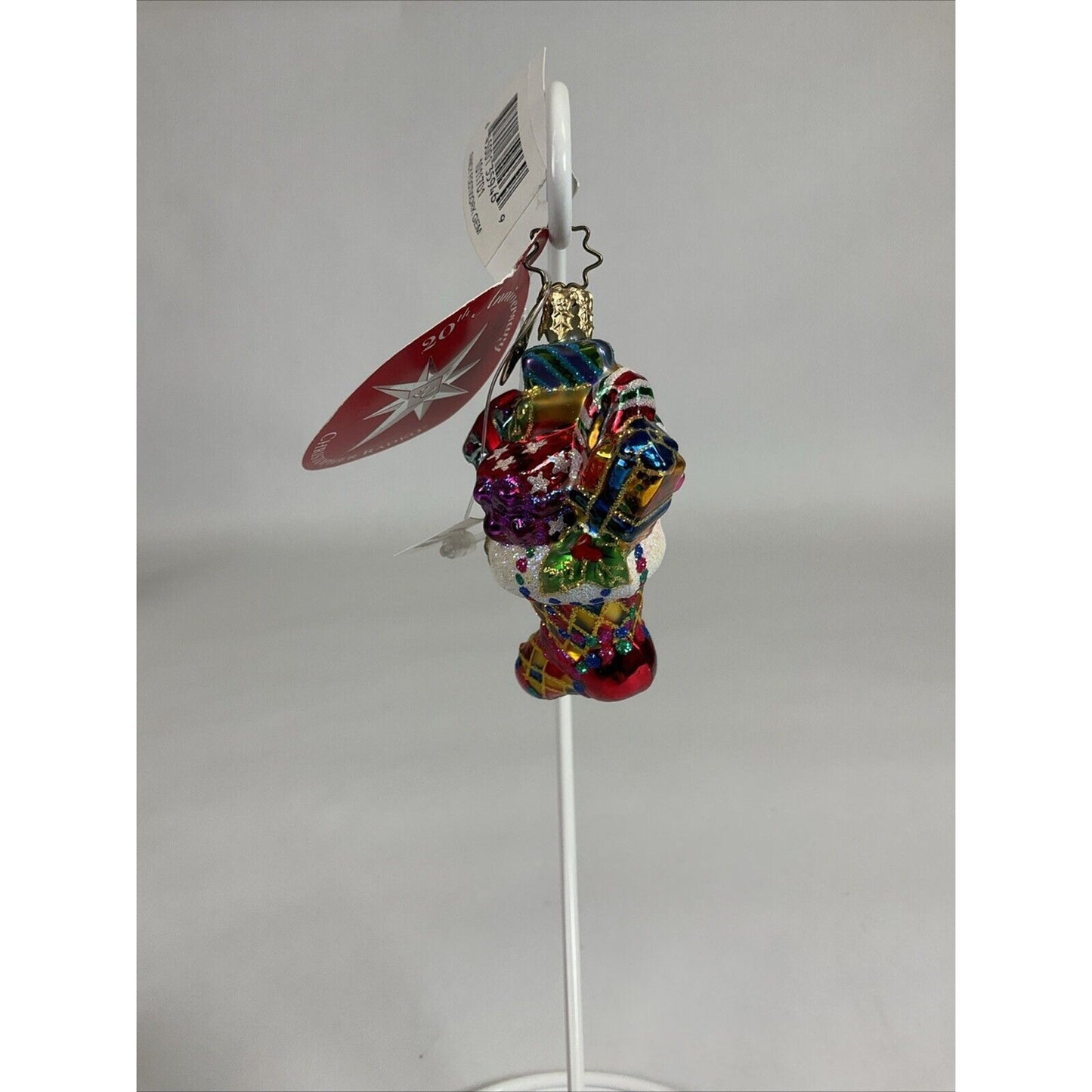 Christopher Radko Fancy Footwork Gem Stocking Stacked With Presents Ornament