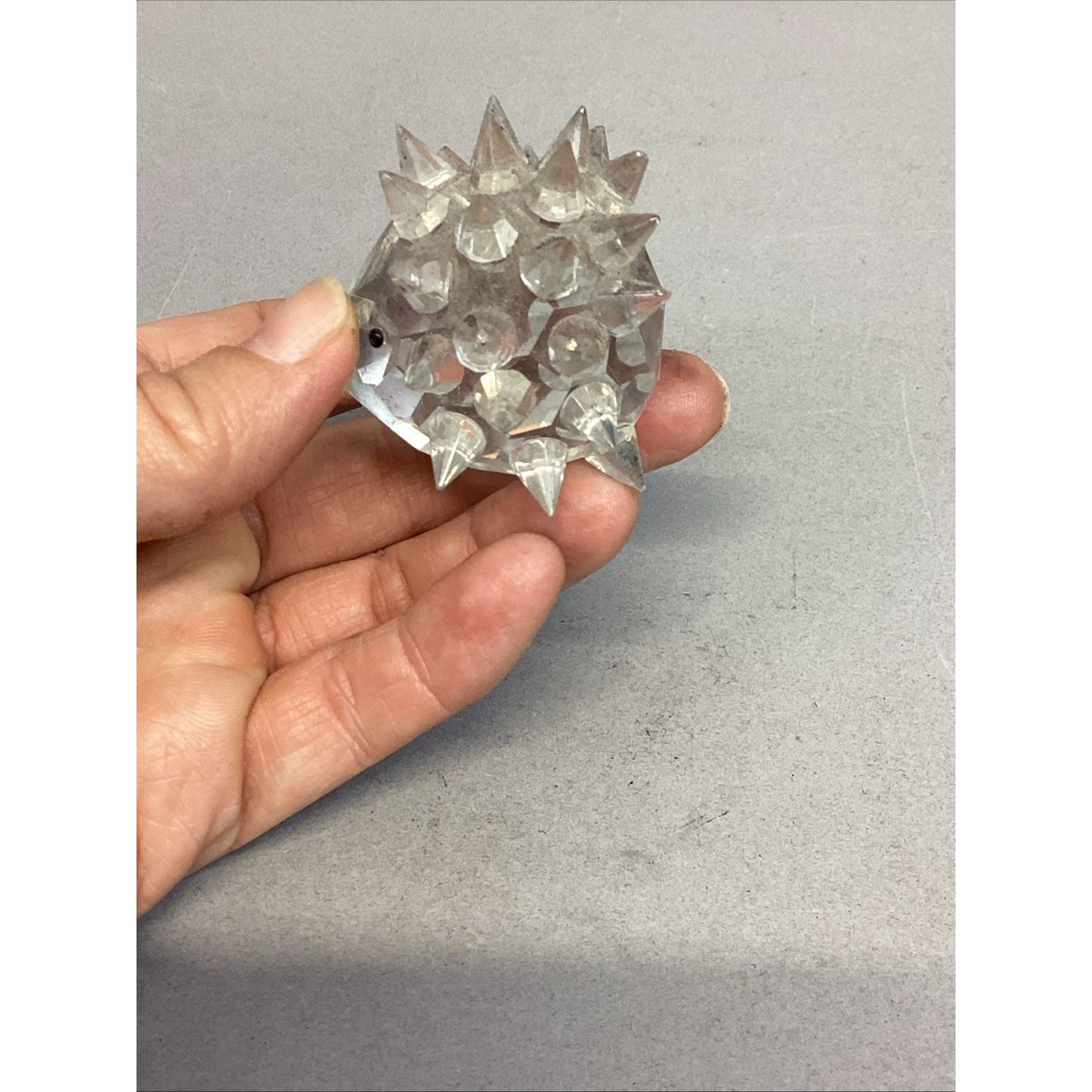 Set Of 4 Glass Porcupine Family Figurines - 2 Are Damaged