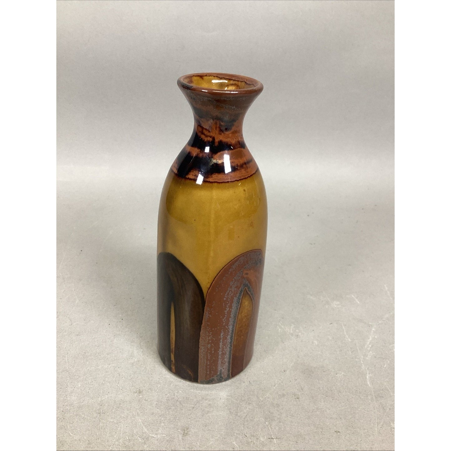 Vintage Stoneware Pottery Gloss Glazed Vase - 7.25”H
