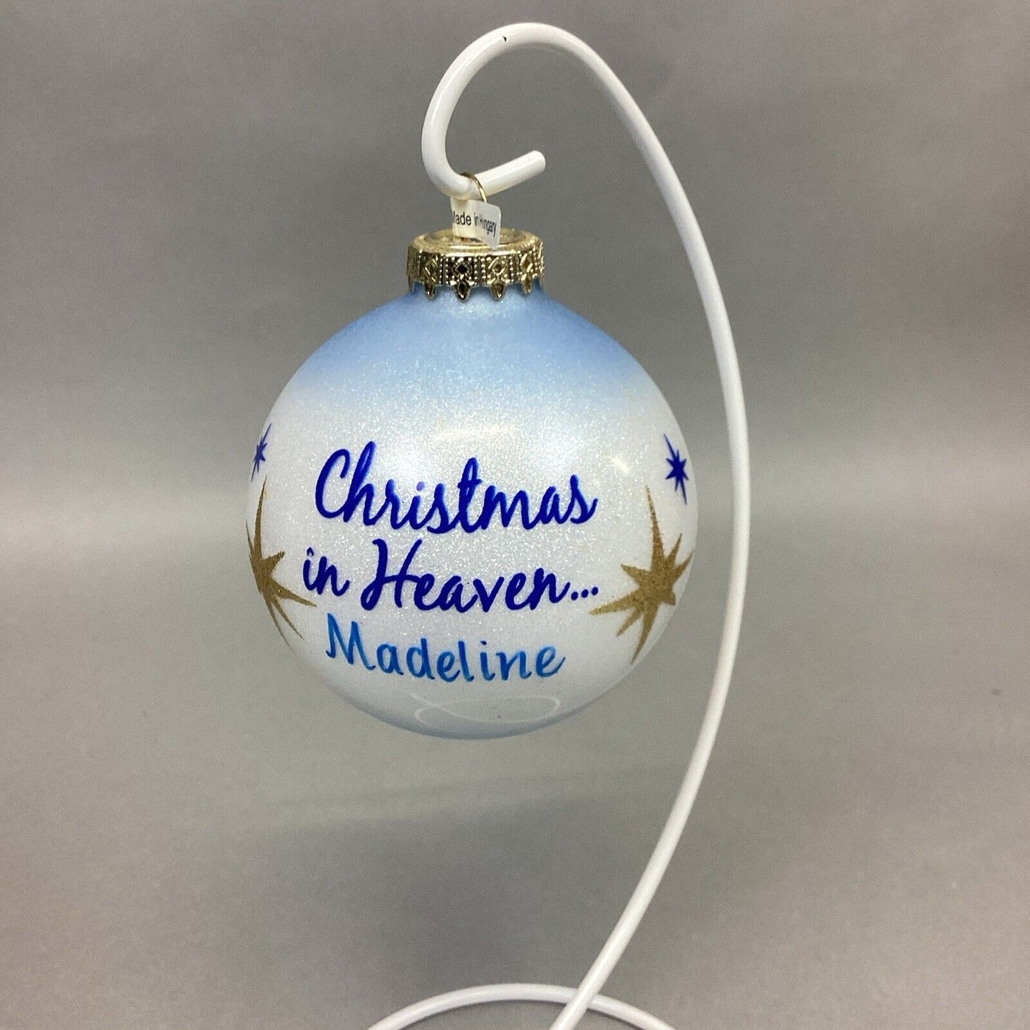 Christmas In Heaven - Personalized Hand Painted Glass Christmas Ornament