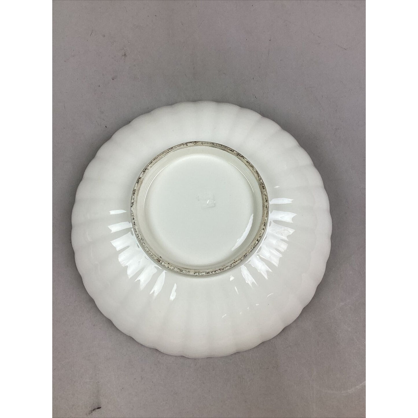 White Round Scalloped Serving Bowl - 2.5”Hx9 3/4”D
