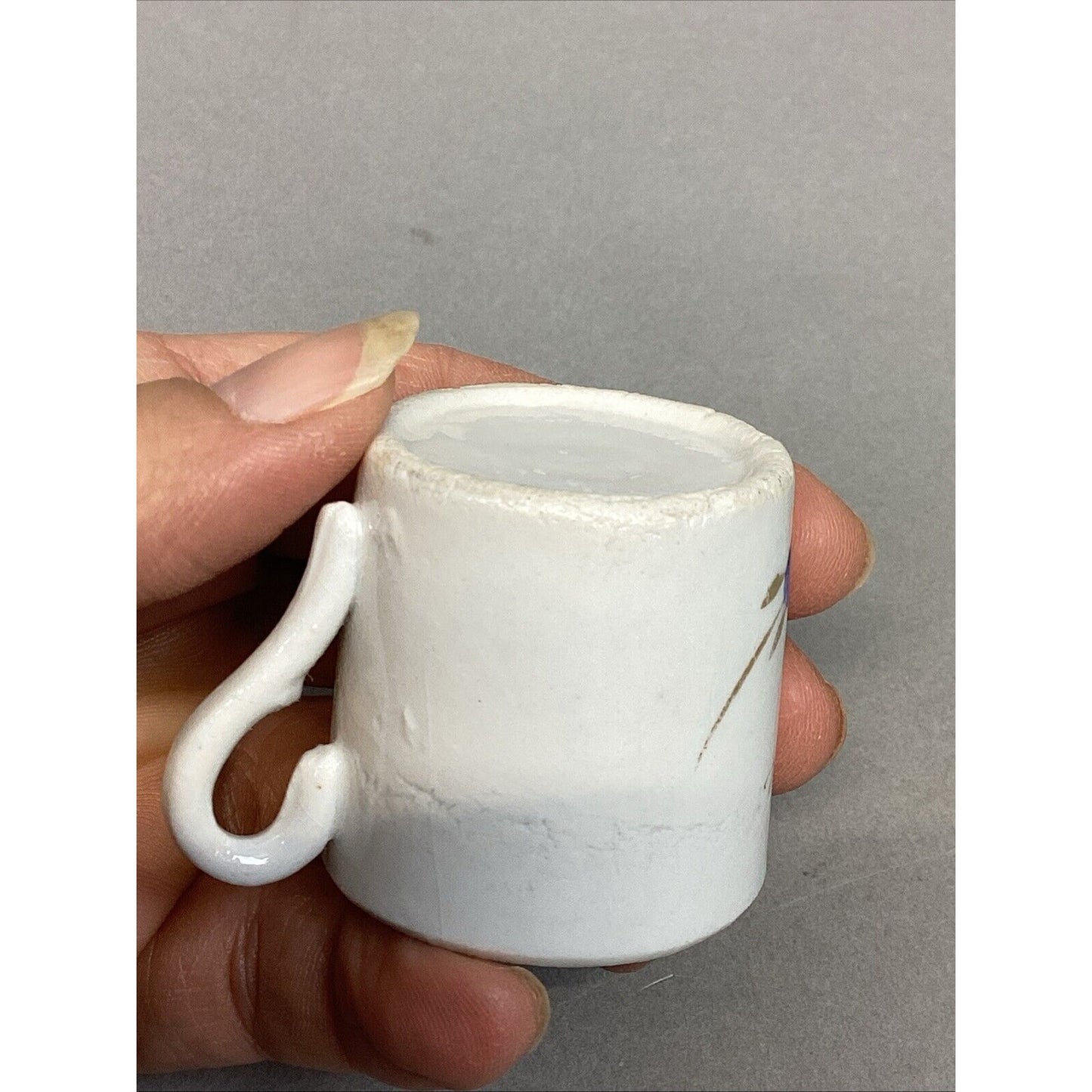 Antique Miniature Porcelain Sentimental Tea Cup "Love The Giver"