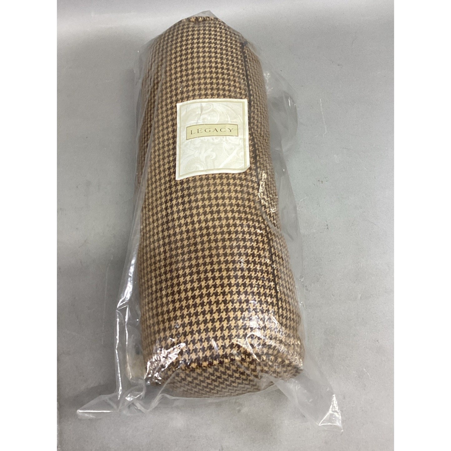 Legacy Paddock Spa Neck Roll Pillow - Houndstooth In Carlie Chocolate - New