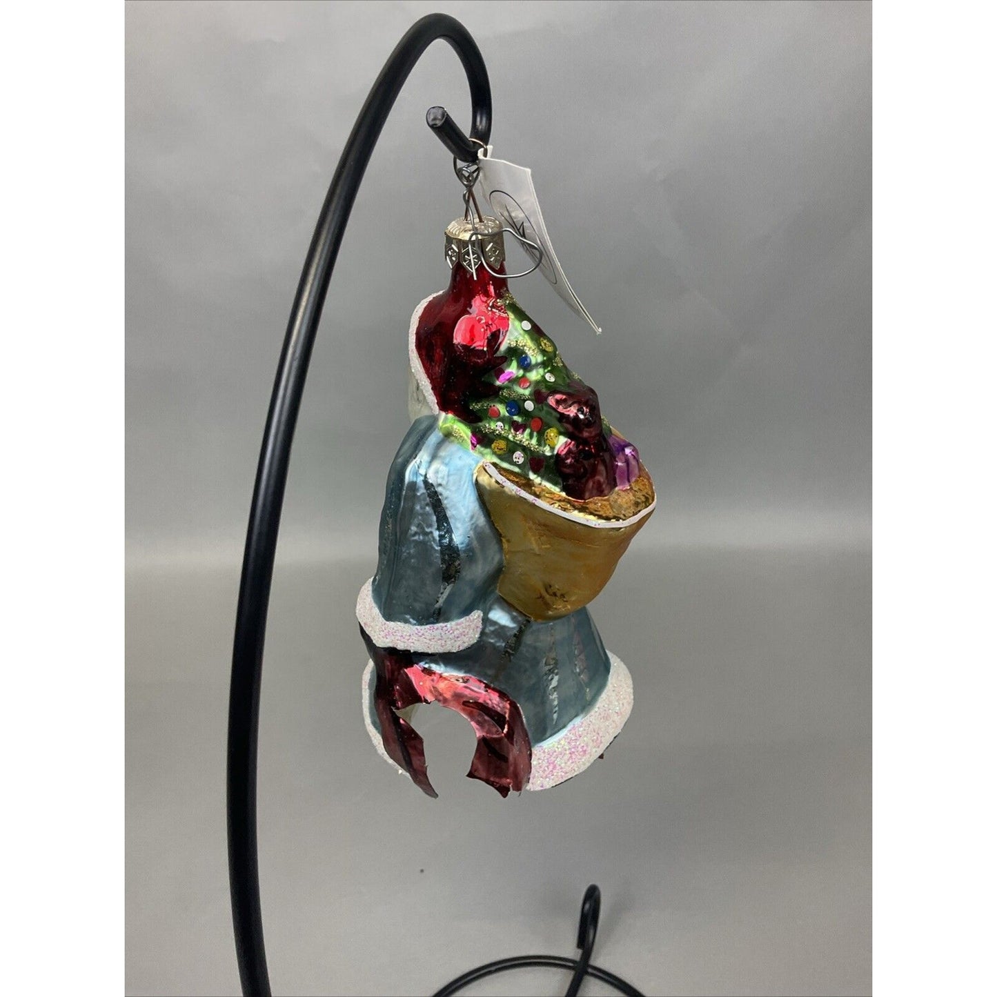 Radko Santa’s Banner Year + Santa In Blue Robe Christmas Ornaments / Damaged