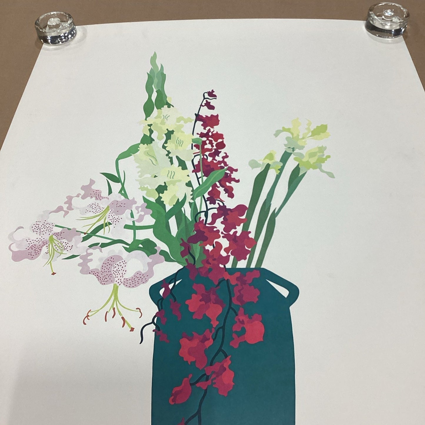 Galerie El Baz Lander - Floral Vase Poster - 39.5x27.25” Art Expo NY 1981