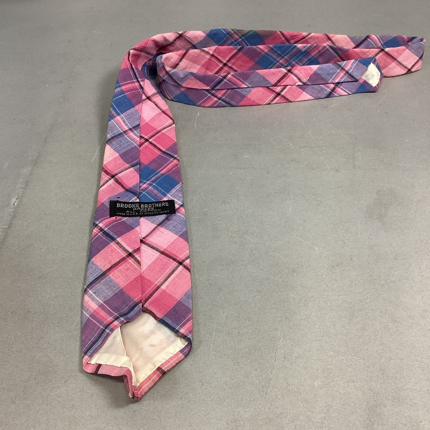 Brooks Brothers Striped Blue/Pink Tie, Pink Blue Plaid & Blue/White Striped Ties