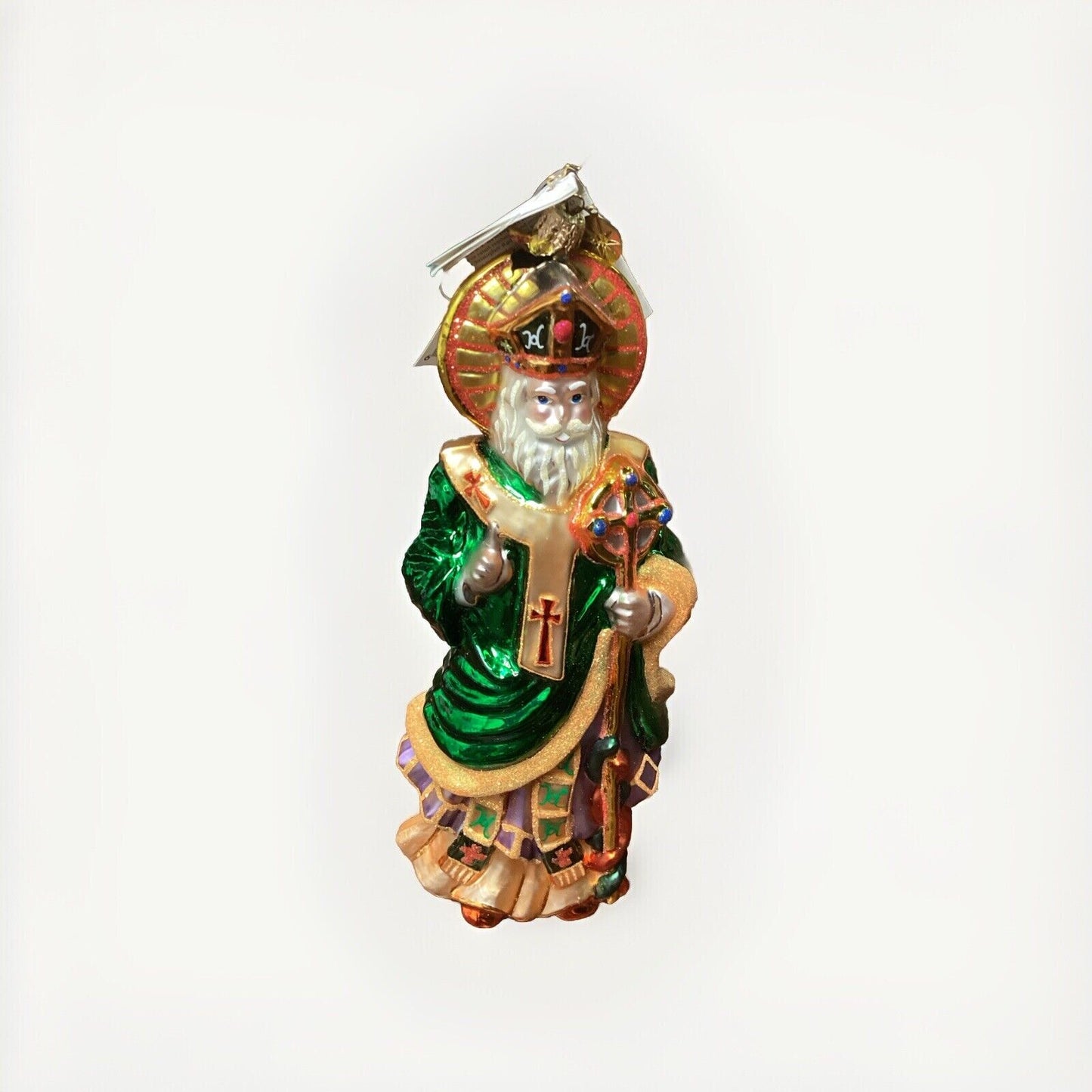 2002 CHRISTOPHER RADKO SAINT OF ERIN GEM GLASS ORNAMENT