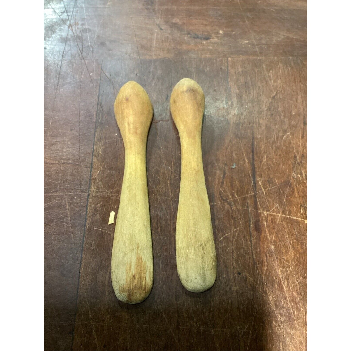 Lot Of 8 Handmade Wood Utensils - Spoons Spatulas