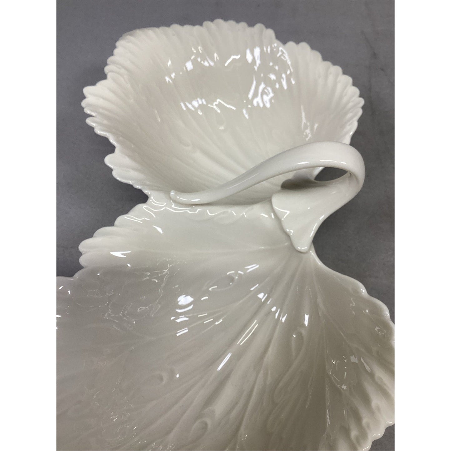 Vintage Lenox Double Leaf & Ivory China Oval Shaped Serving Candy/Nut Dishes
