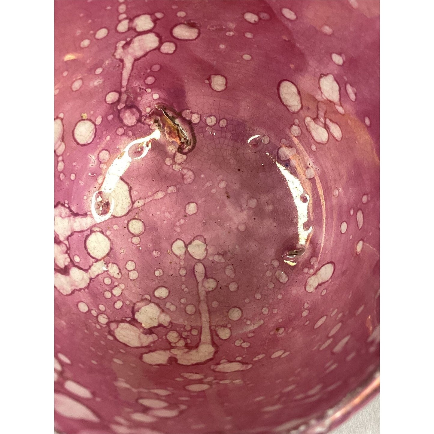 Antique Rare 1800’s Pink Staffordshire Oil Splash Luster Teacup Saucer Set