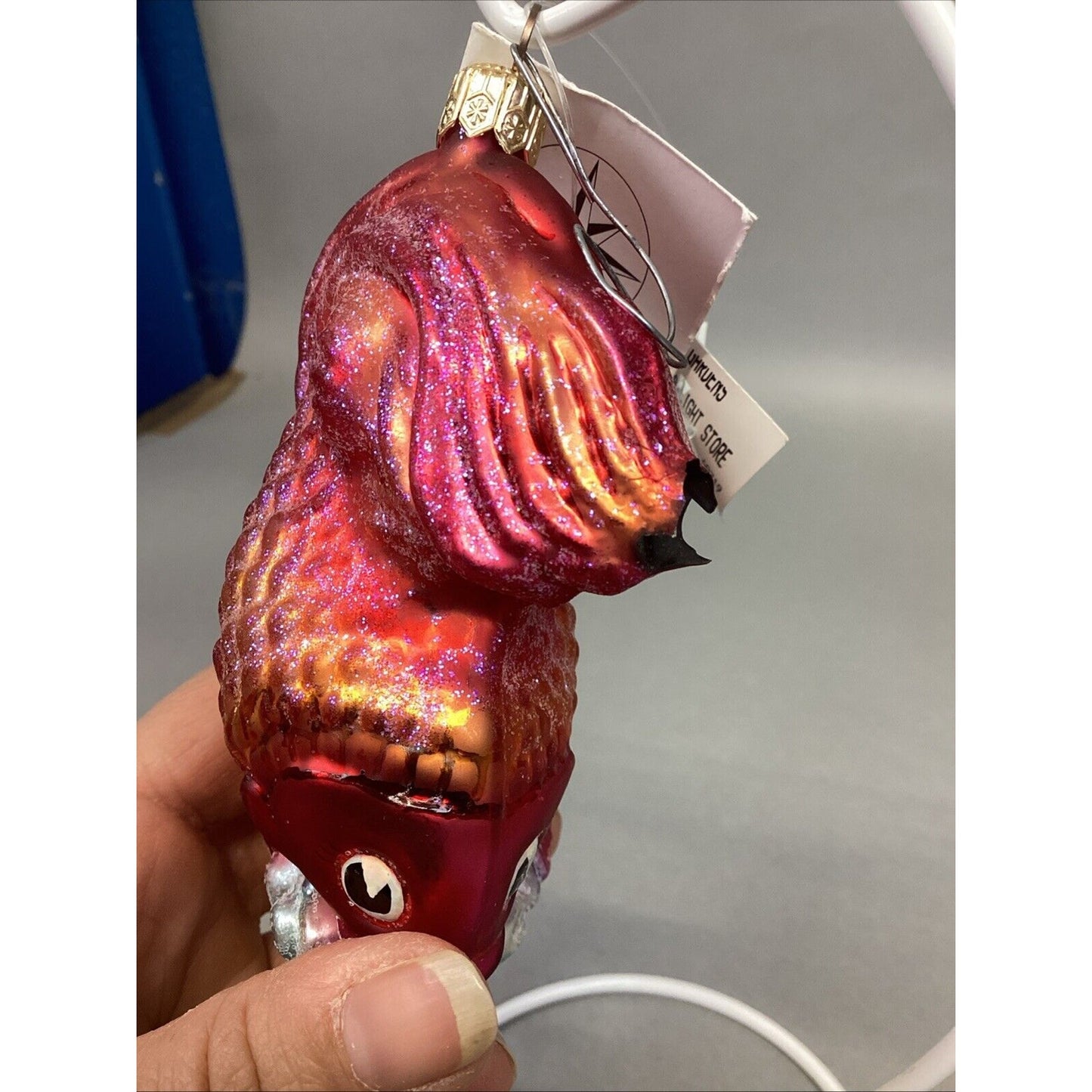 Radko Fantail And Old World Christmas Flying Owl - Damaged - With Tags
