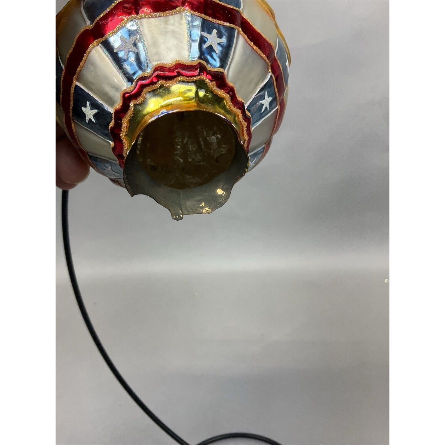 Radko Glory Abounds + Candy Striped Balloon Christmas Ornament / Damaged