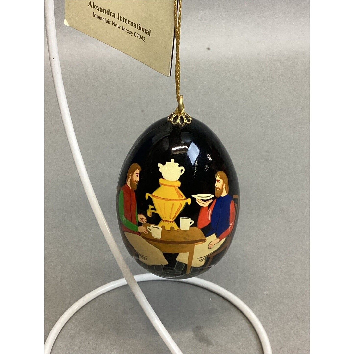 Vintage The Lexi Collection Hand Painted Russian Style Wooden Egg With Tag