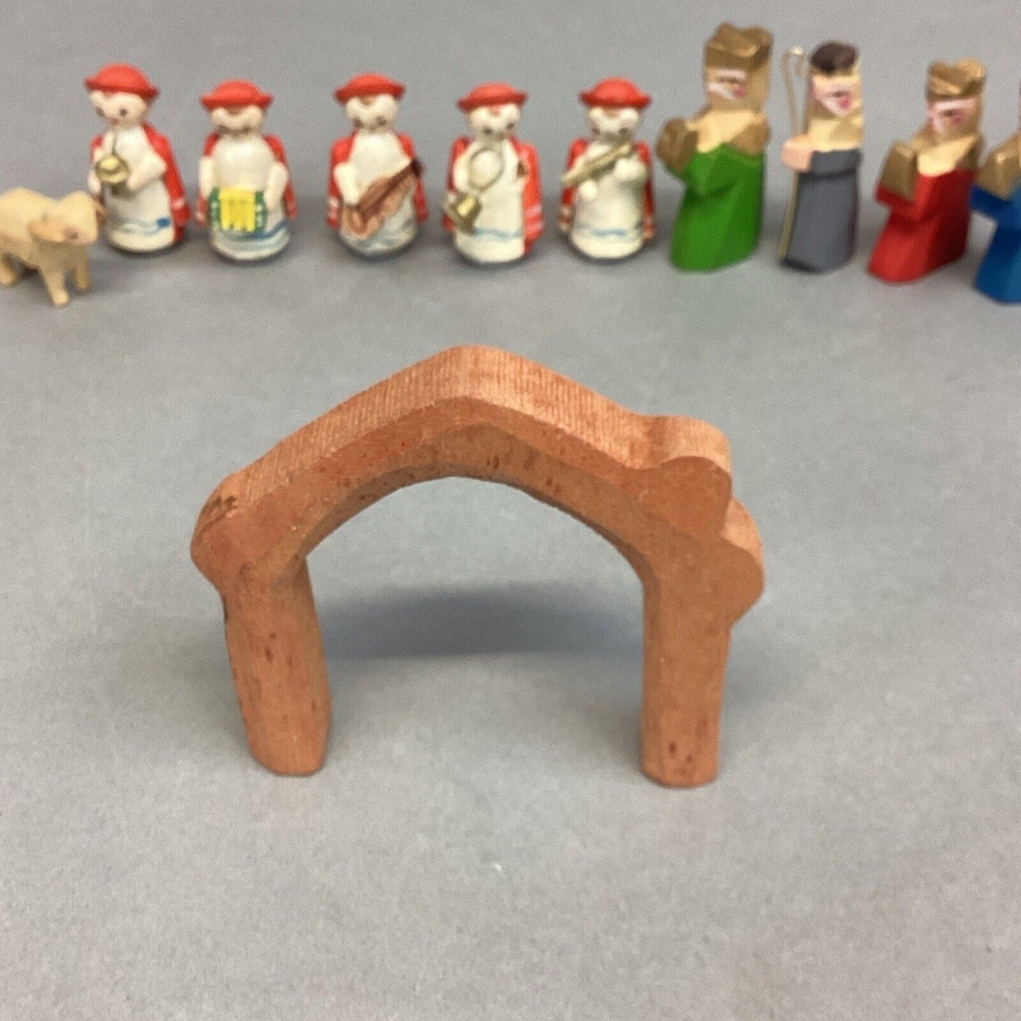 Vintage Wooden Nativity Figures - 11 Piece Set