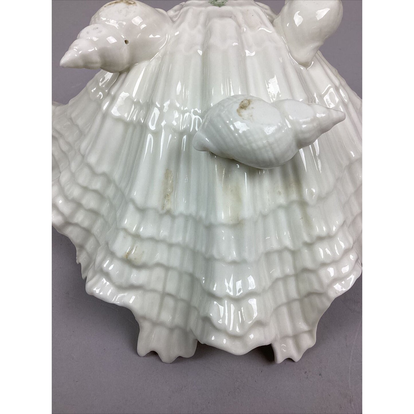 Vintage Fitz & Floyd Bone China Seashell Bowl Dish with 3 Shell Feet - 8”