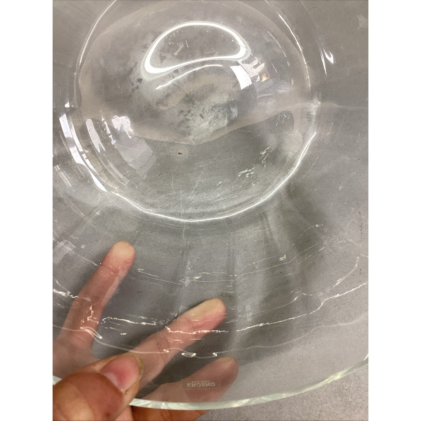 Krosno Of Poland Large Glass Lead Crystal Fruit/Salad Bowl - 5.5”Hx9.5”D