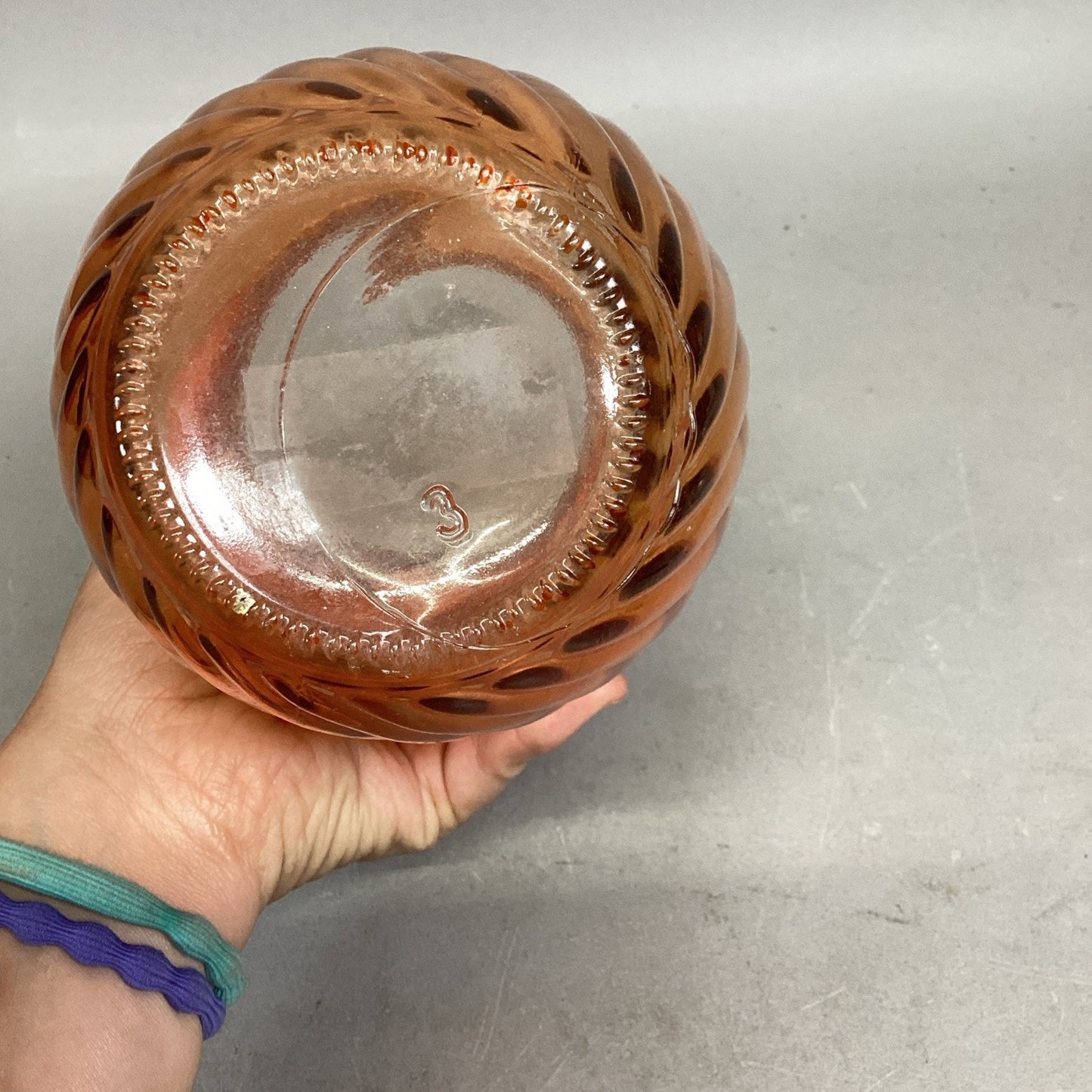 Orange Swirl Glass Vase - #3 - 8x4”
