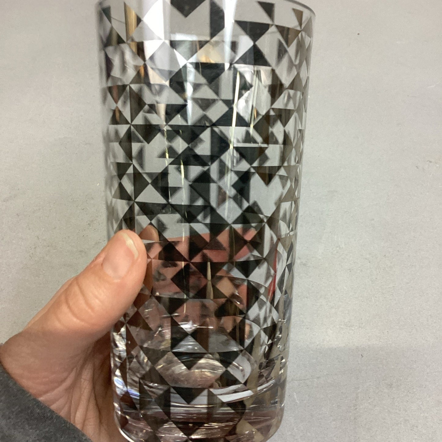 Dwell Studio Signed Glass Tumbler Or Vase - 6”H - Made In Poland