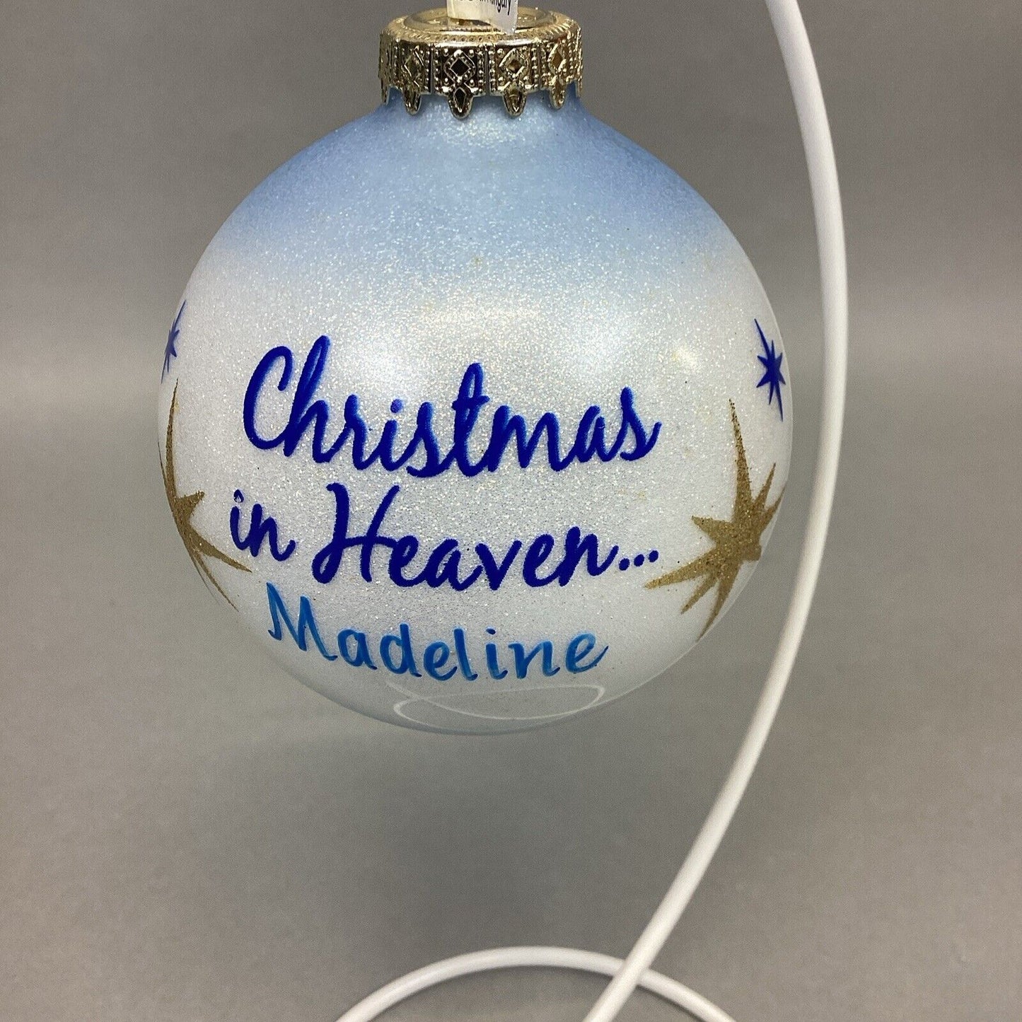 Christmas In Heaven - Personalized Hand Painted Glass Christmas Ornament