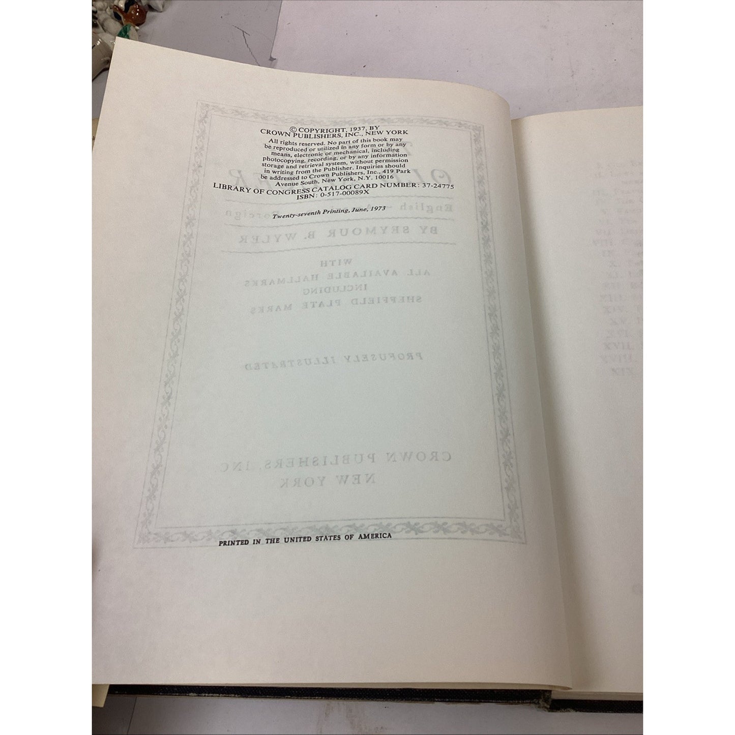 THE BOOK OF OLD SILVER: English,American,Foreign Hallmarks by Seymour Wyler 1973