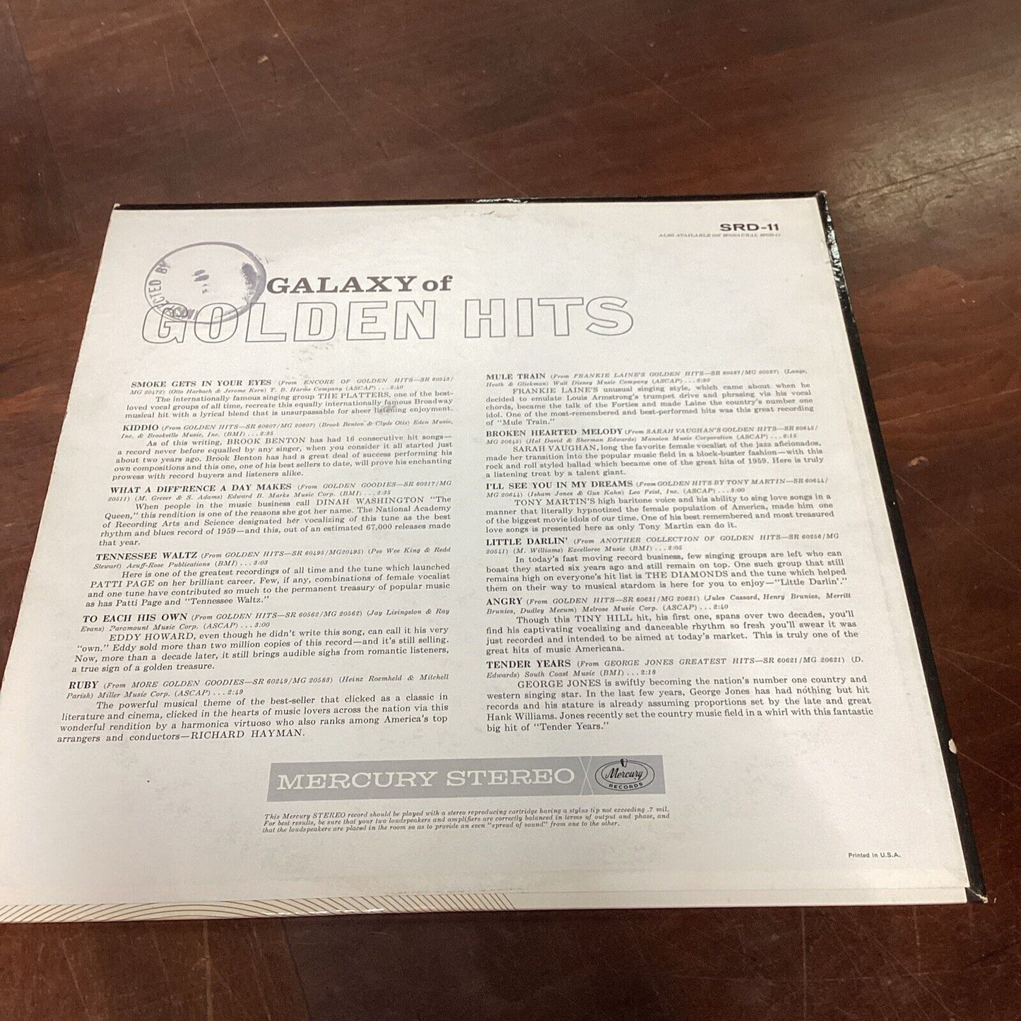 Smooth Country Greats & Galaxy Of Golden Hits LP Record
