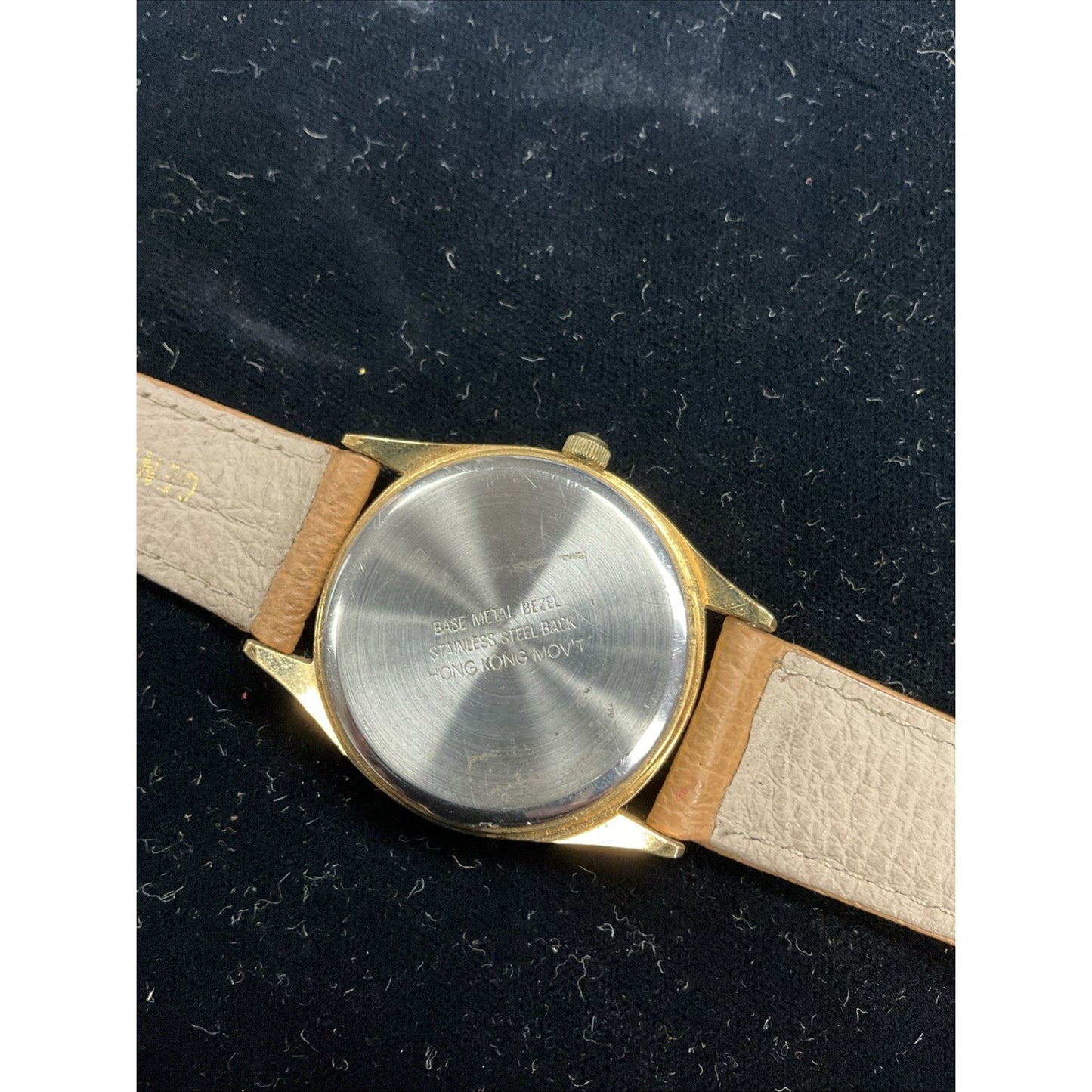 Cool Vintage Gold Tone Case “Dolphin” Dial And Leather Band