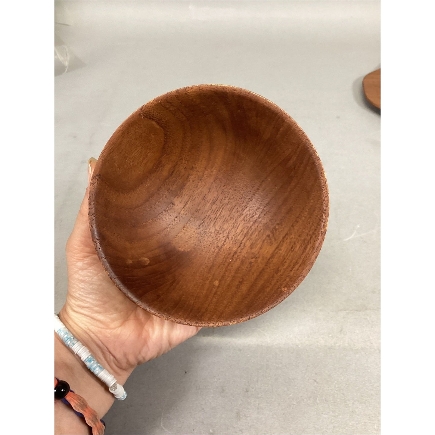 Set Of 3 - Teak Serving Platter- Round Serving Platter And Small Bowl