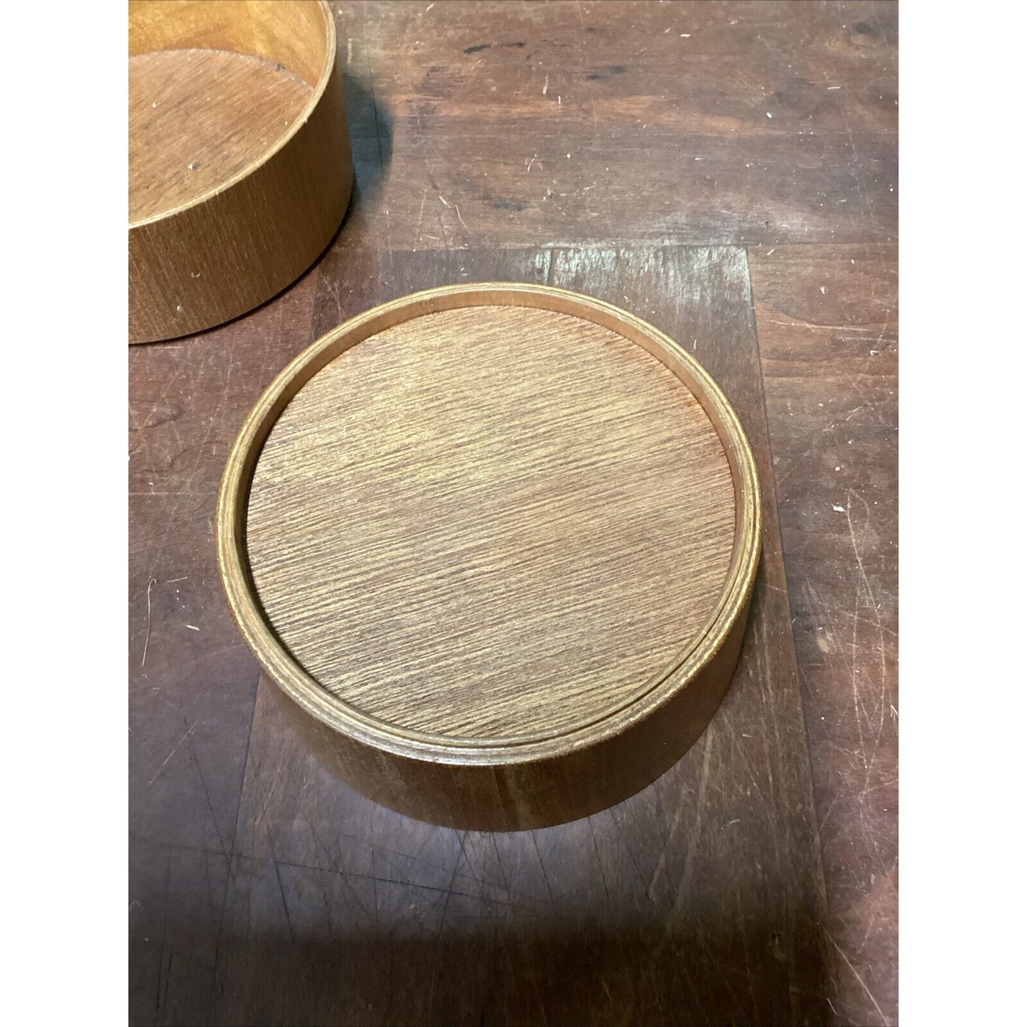 2 Corn Husk Rope Basket Trays & 3 Wooden Nesting Bowls