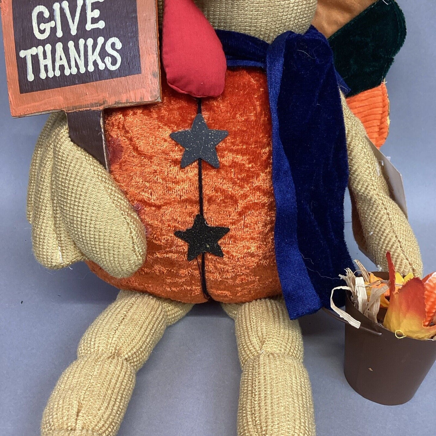 Sunset Bay Seasonal Turkey Pilgrim Plush Shelf Sitter #C5959 - 28”