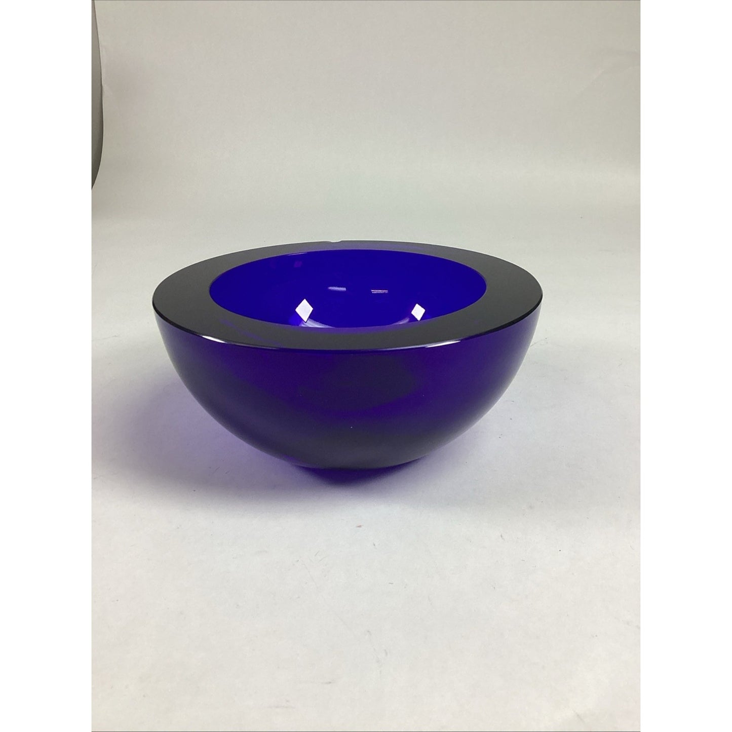 Rare Vintage GUCCI Bowl Cobalt Blue Crystal Art Glass - 3.25x7”D
