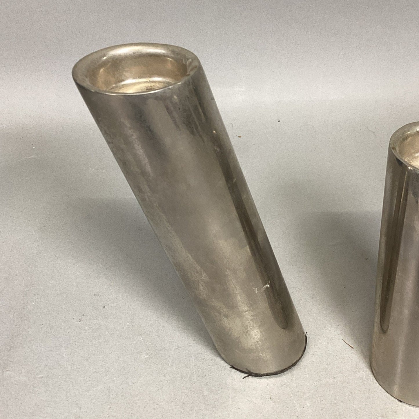 Set Of 3 Silver Plated Candle Holders - 7.5, 5, & 2.75”H
