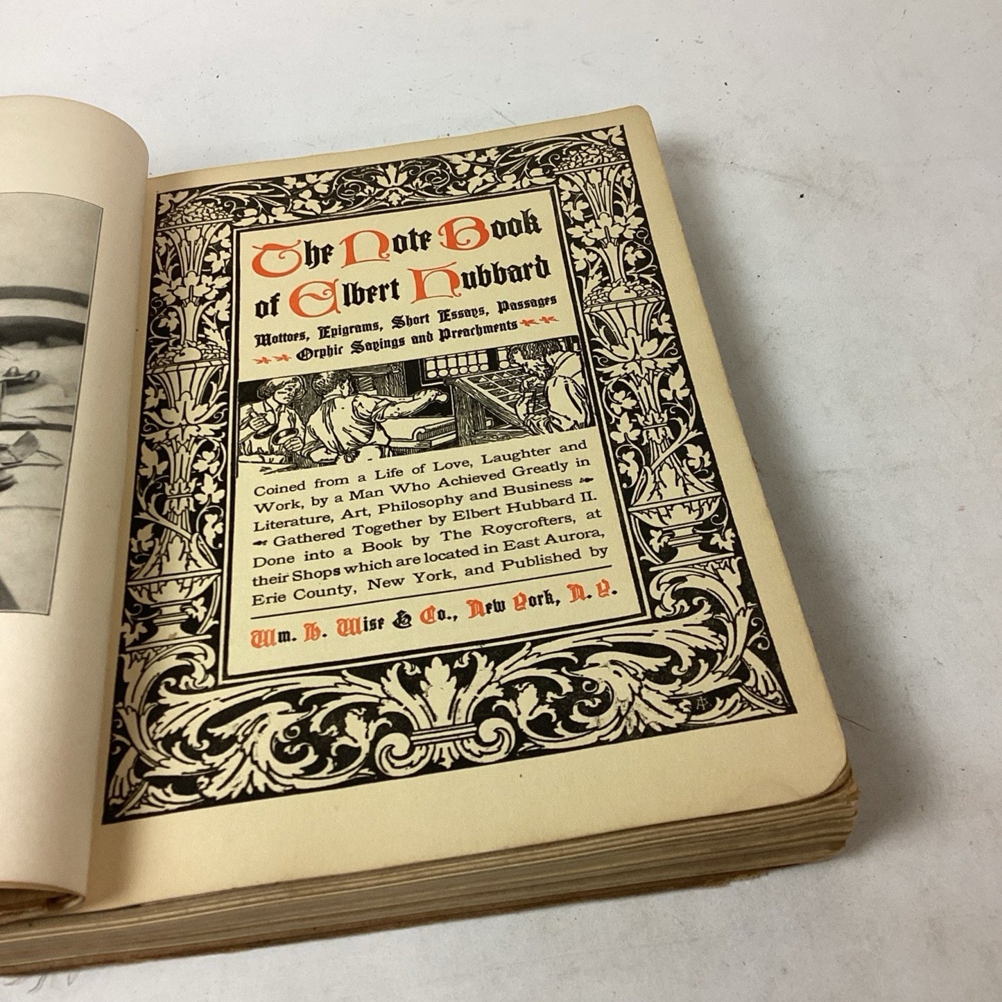 Antique 1927 Note Book of Elbert Hubbard Roycroft #8603