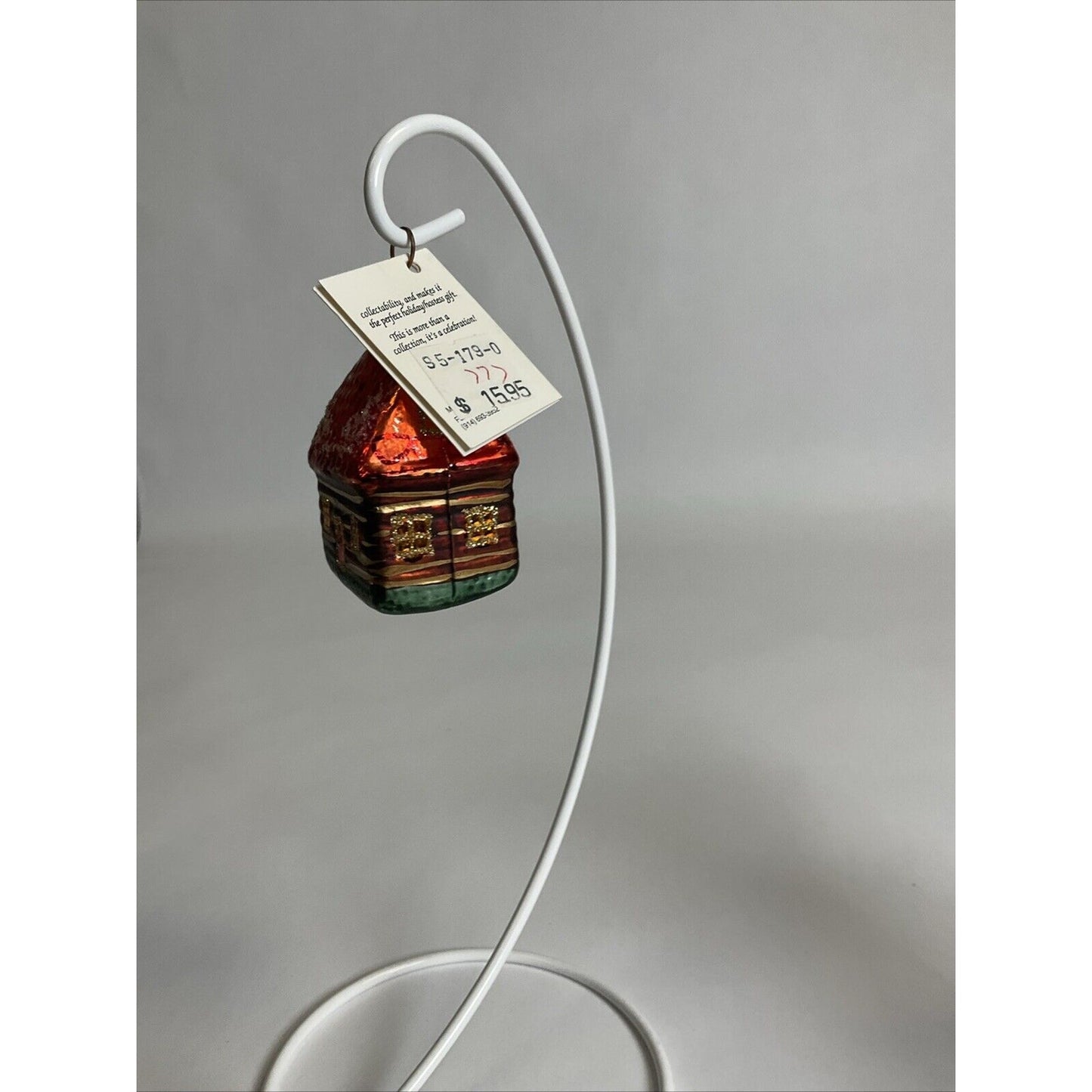 Christopher Radko Tropical Pelican Pete + Christmas Cabin Ornament / Damaged