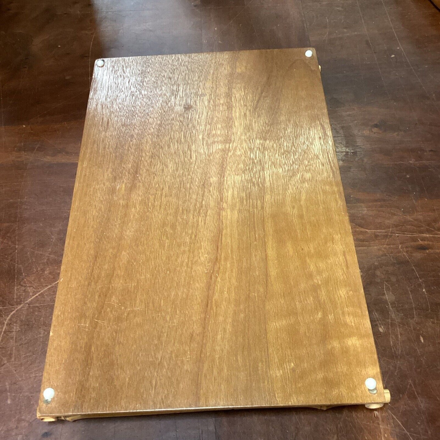 Vintage Bamboo Wooden Serving Tray - 17x11”