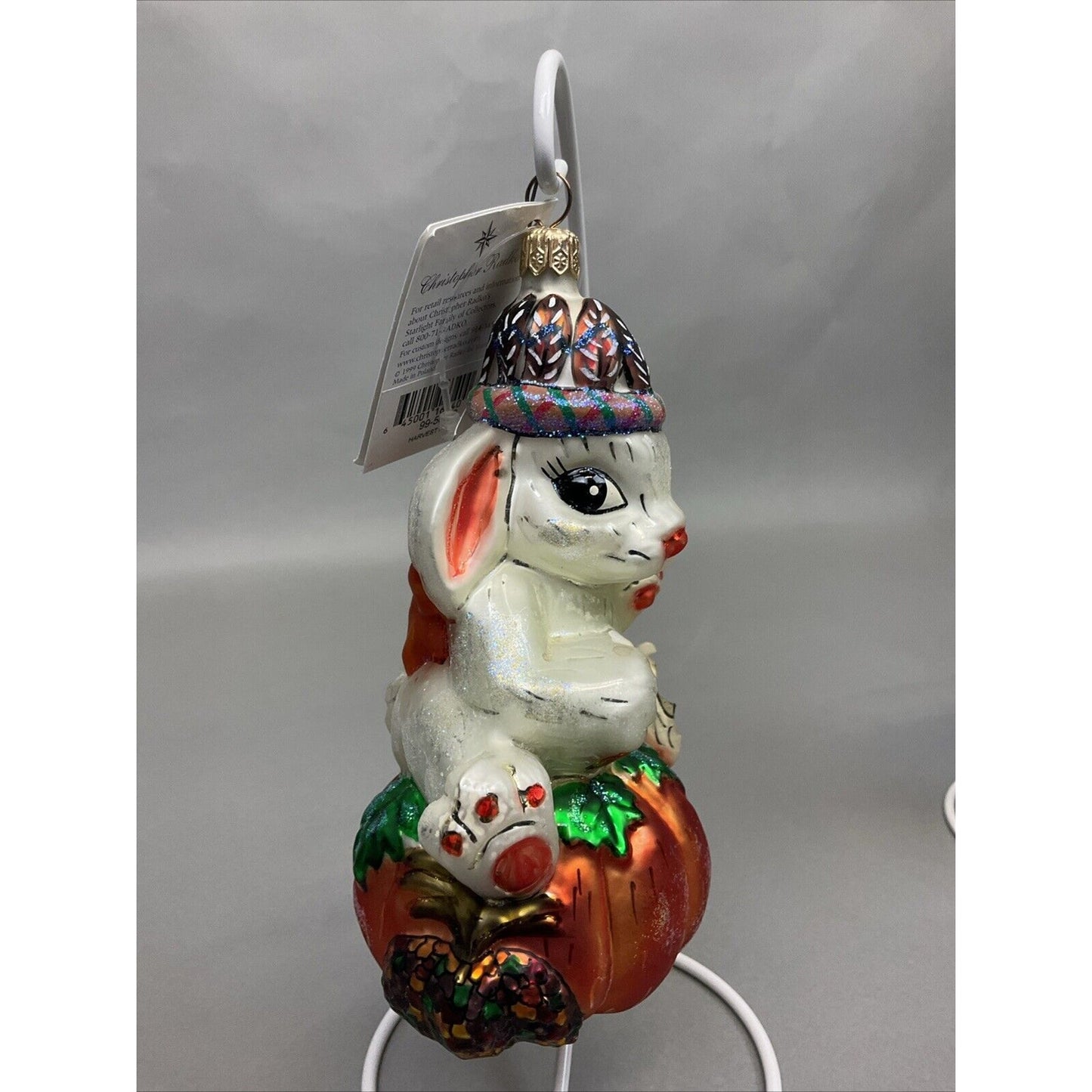 Radko Harvest Hare + Wizard Of Oz Lion Christmas Ornaments / Damaged