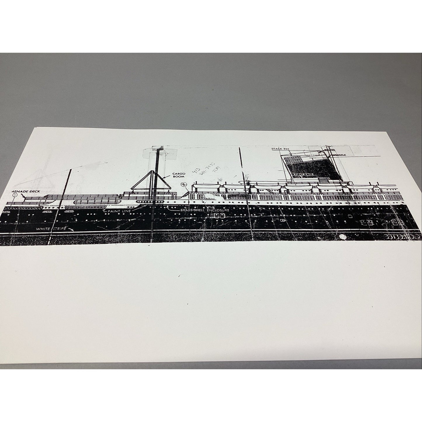 SS United States Model Ship Blue Prints - Interior/Exterior - 13 Sheets - 18x12”