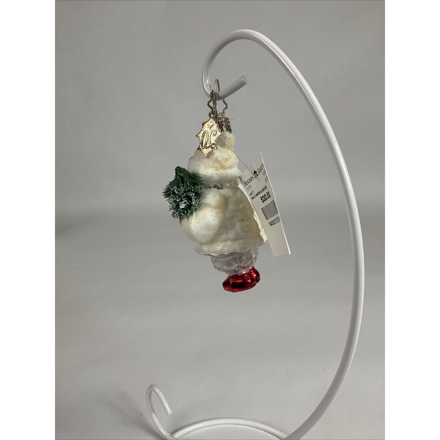 Radko Ornament - "Wooly Winter Claus Gem" - Santa with christmas tree