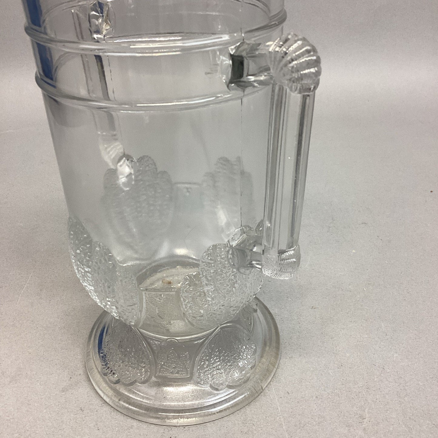 Antique 1880 EAPG Duncan & Sons Pressed Glass Shell & Tassel Spooner - 8”H