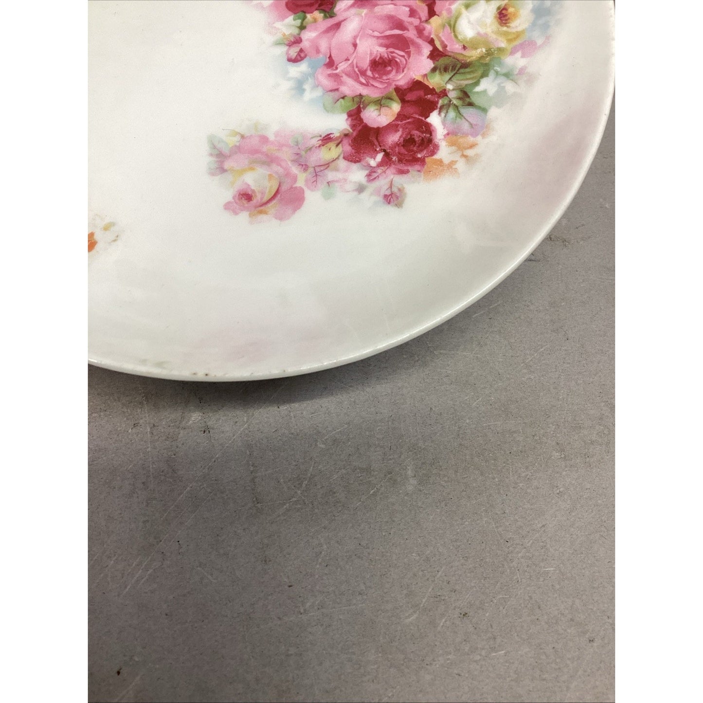 Decorative Pink Red Floral Porcelain Plate - Made In Germany - 7.5”D