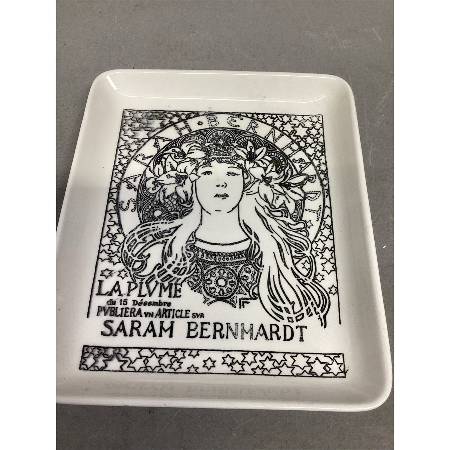 3 Belle Epoque Trinket Trays French Actresses - Made In Paris, France - 6x5”