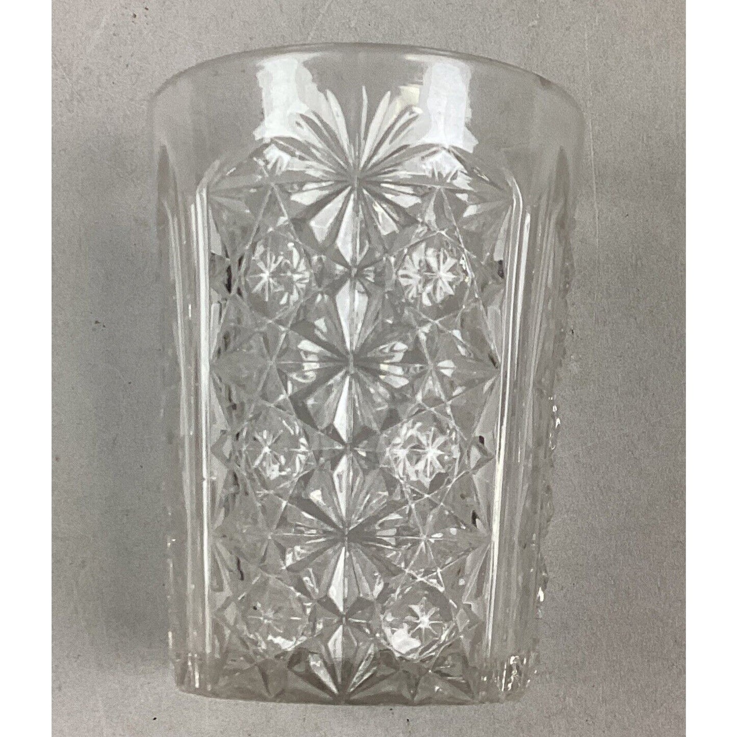 3 Vintage Decorative Glass Tumblers - Etched Glass, Daisy/Buttons & Floral Glass