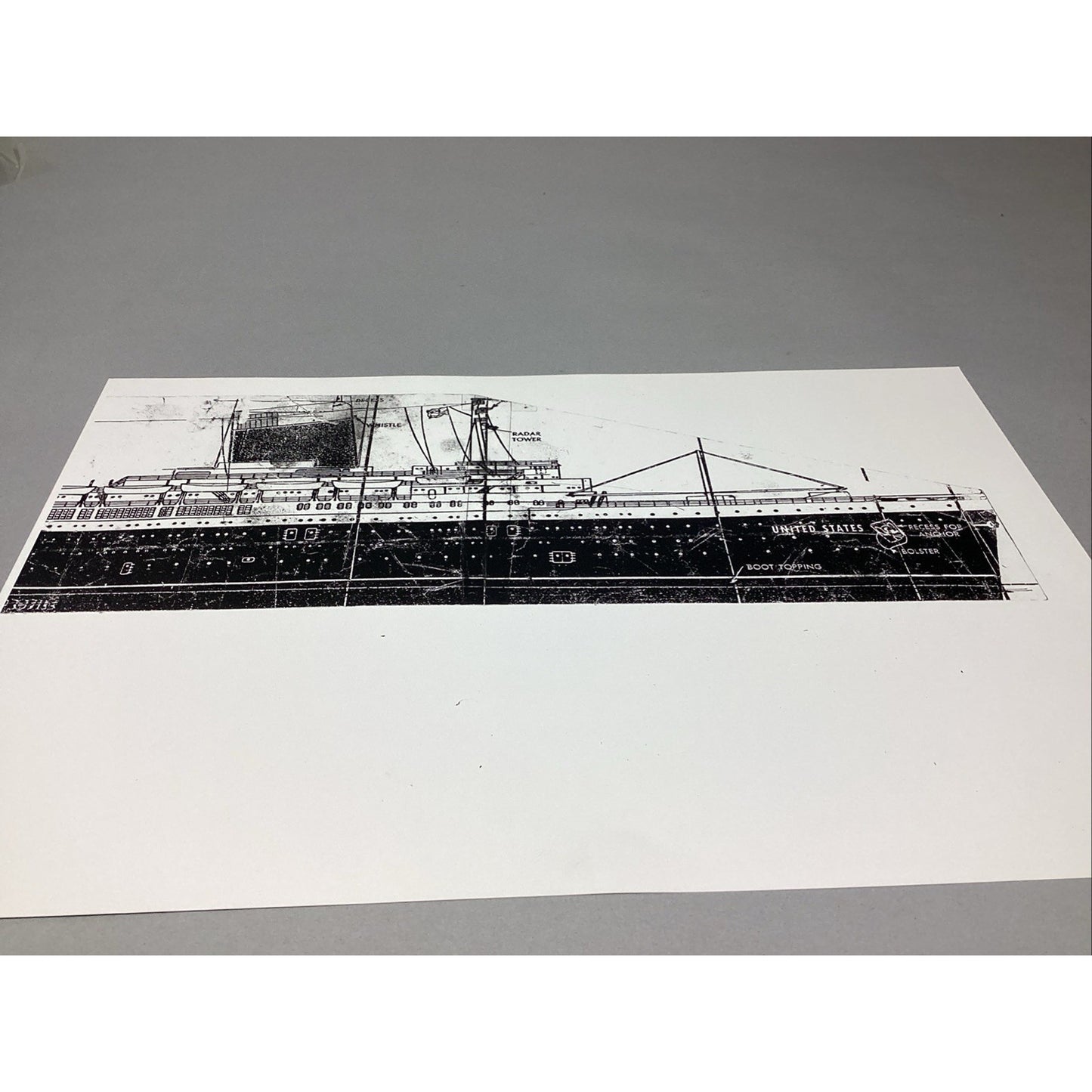 SS United States Model Ship Blue Prints - Interior/Exterior - 13 Sheets - 18x12”