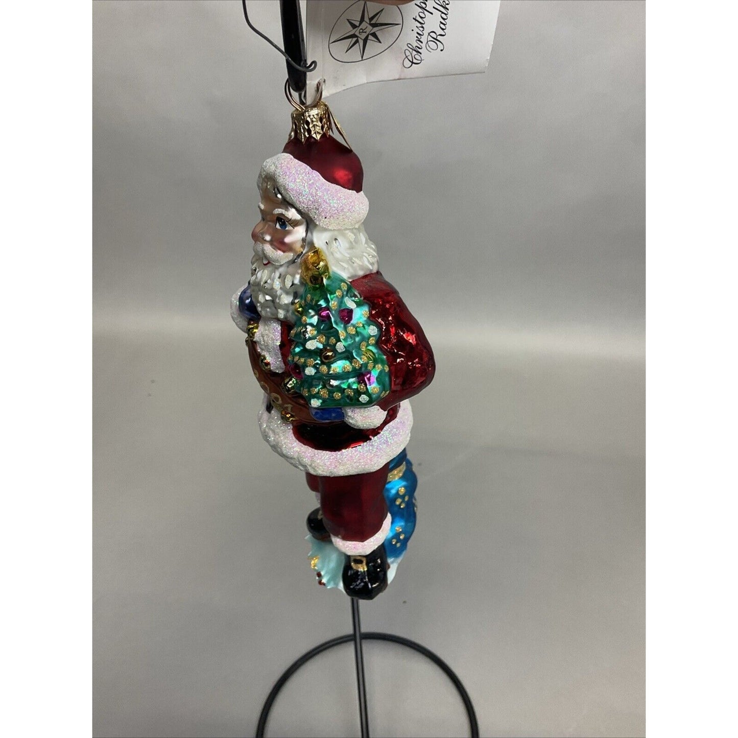 Radko Santa’s Banner Year + Santa In Blue Robe Christmas Ornaments / Damaged