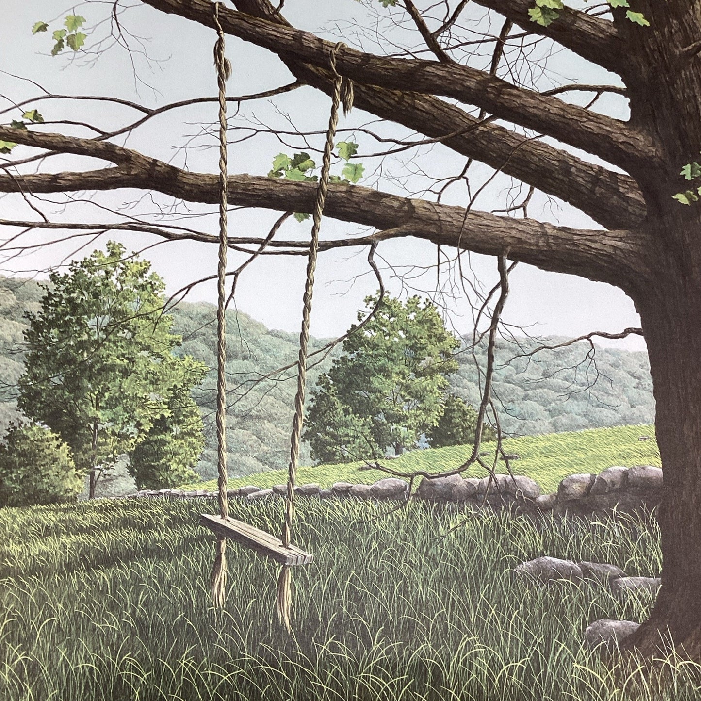 Helen Rundell New Hampshire Green Lithograph Poster - 28x23”