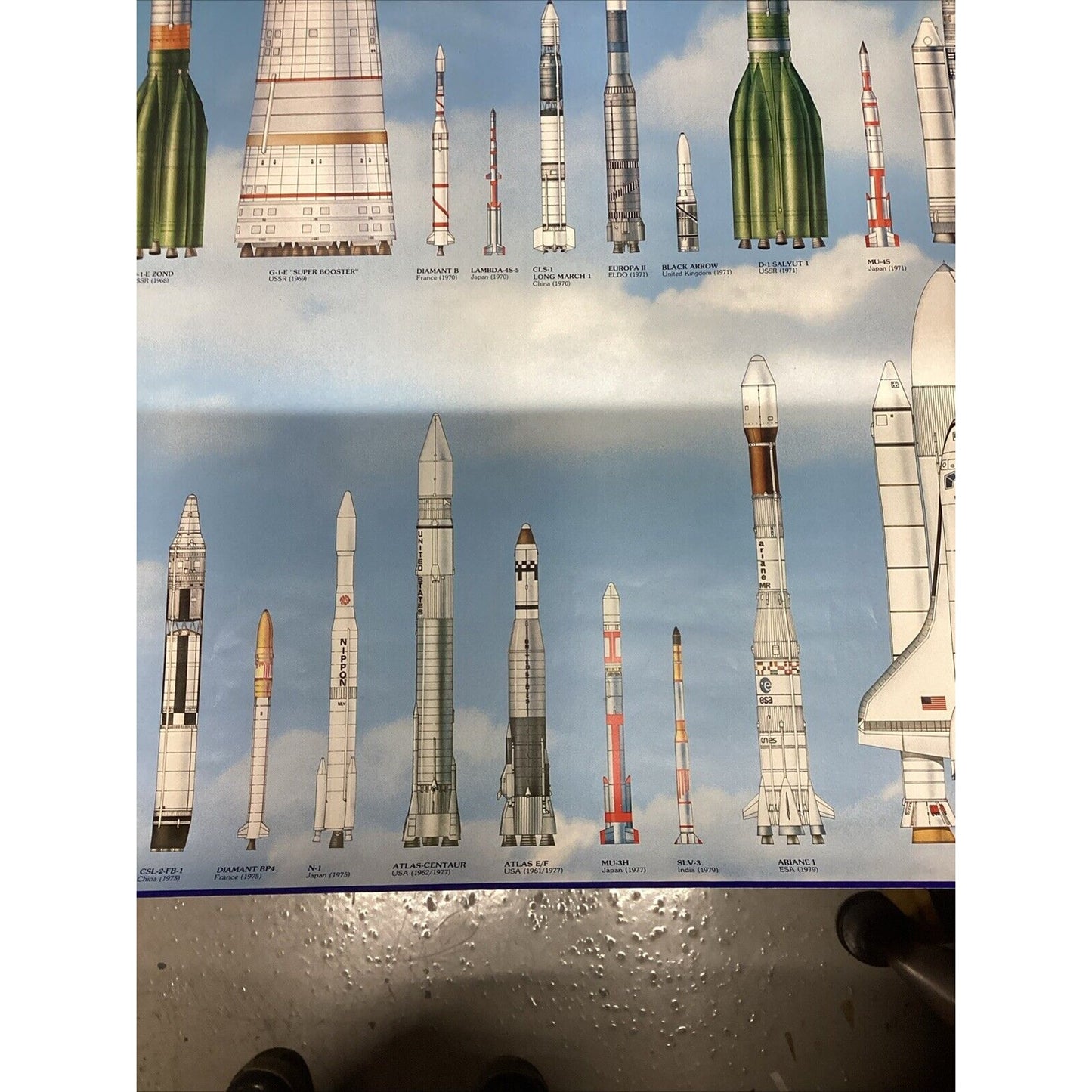 Vintage Space Missiles Poster - 54 Missile Pics - 37.5x25”