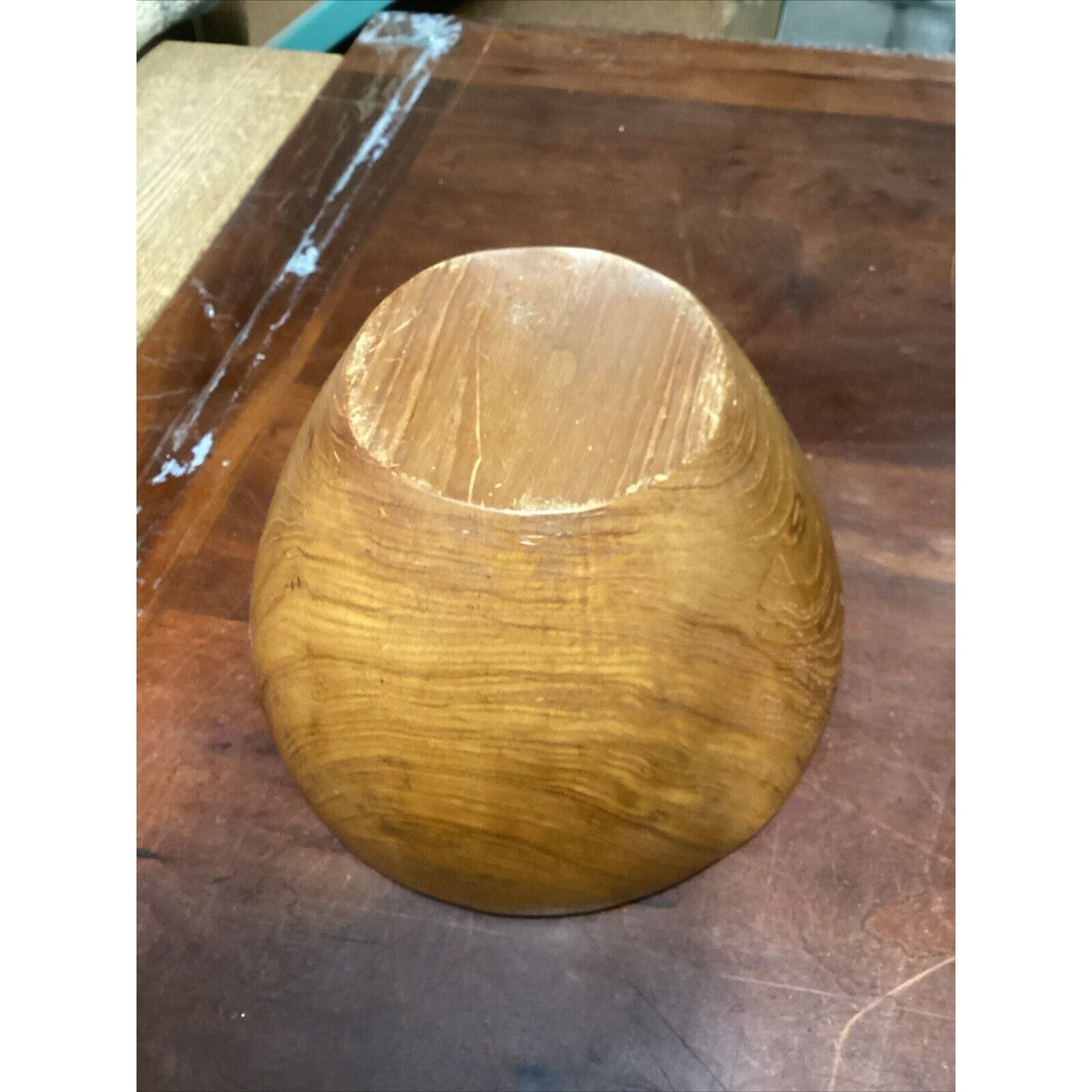 Set Of 2 Vintage Wooden Serving Salad Bowls - Medium & Large