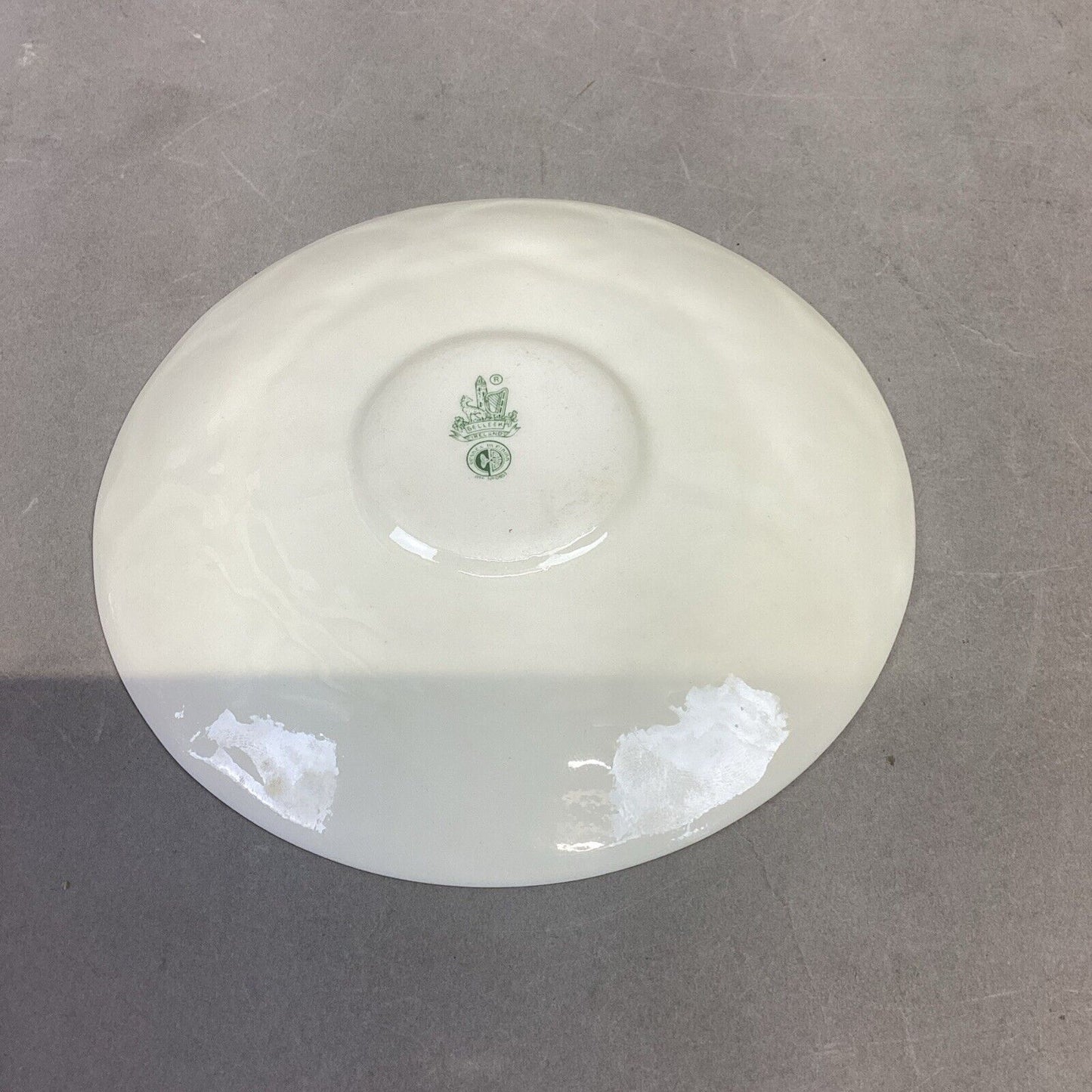 Belleek Yellow Ribbon Bud Vase, Cup/Saucer And Heart Candy Dish